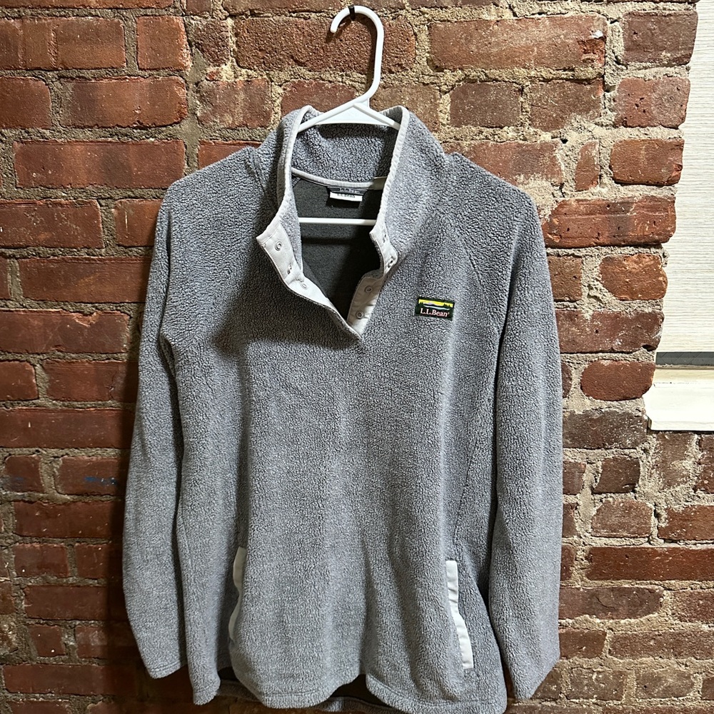 LL bean Gray Fleece Pullover